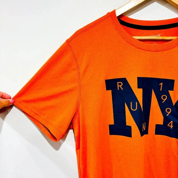 OLD NAVY Orange Graphic Sports T-Shirt | NY Print Activewear * - Picture 3 of 8